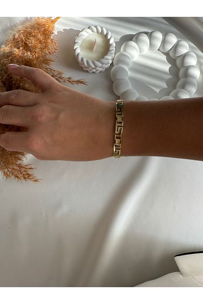 LUSORA ACCESORY Lusora Accessory Gold Color Geometric Pattern Chain Model Bracelet