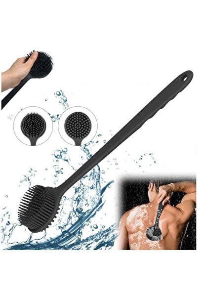 Best Ladies Two-piece back scrubber for showering, soft silicone bath brush with long double-sided handle