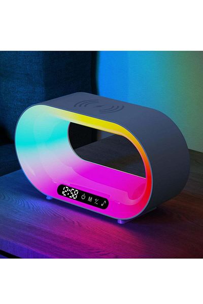 Generic Excefore Touch Bedside Table Lamp with Wake-Up Night Light, 15W Wireless Charger, RGB Lamps for Nig
