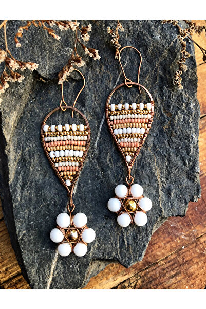 MODA أقراط ملفوفة بسلك نحاسي مصنوعة يدويًا