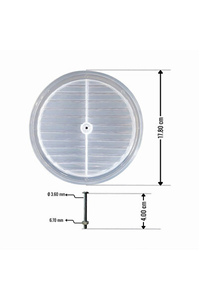 KOÇ MENFEZ Doğalgaz Şeffaf Cam Tipi Yuvarlak menfez 12 x Ø 180mm