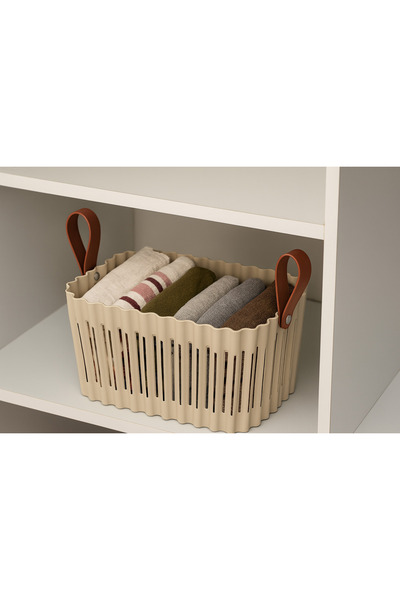CEZVE HOME 1 Piece Multi-Purpose Organizer Plastic Basket with Handles Rectangular Organizer Basket