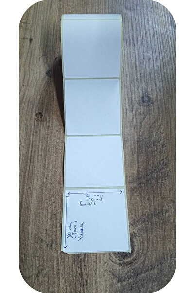 80x80mm Eko Termal 300 Adet Tam Metrajlı 1.Kalite Barkod Etiketi