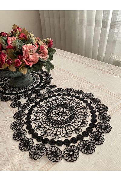 Lavanderi French Lace One Piece Runner Table & Coffee Table Cover 110X35 cm
