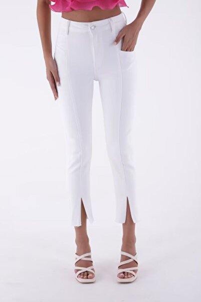 nutika Denim Trousers with Slits at the Legs