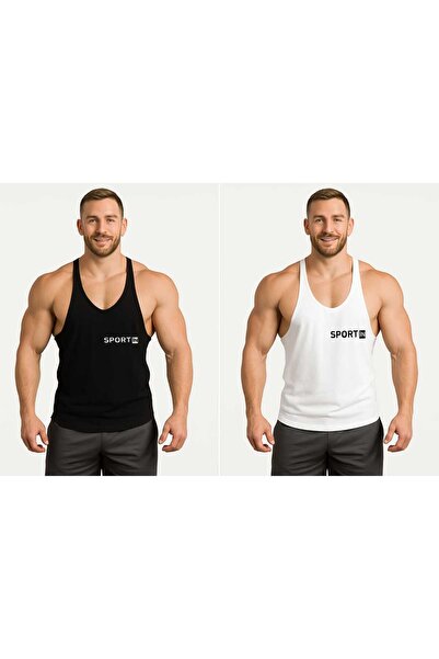 TREND ALİSSE Pachet de 2 maiouri sport pentru bărbați și maiouri casual, anti...