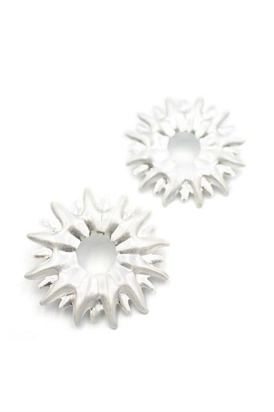 PRATİKOBA Metal Sun Earrings - Silver