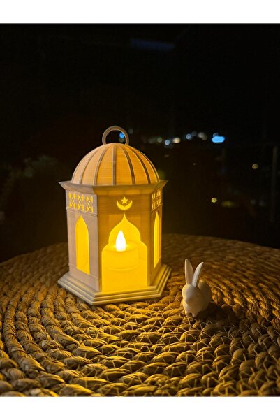 Root Made Dekoratif Ramazan Feneri Tealight Mumluk Ramazan Hediyesi İslami Ob...