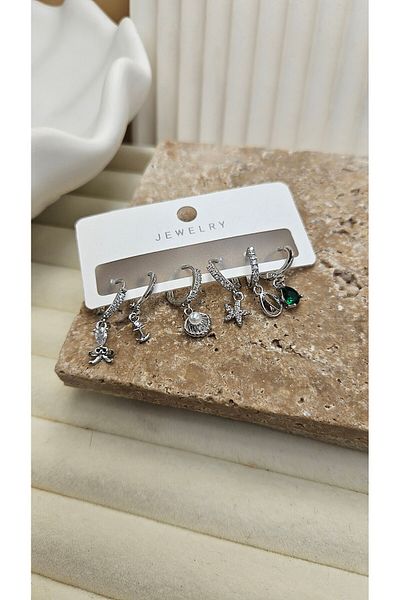 AURA Zircon stone multi earring set