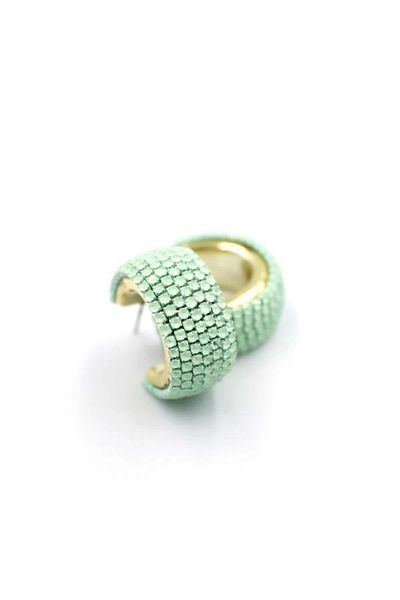 PRATİKOBA Jewelled Hoop Earrings - Green