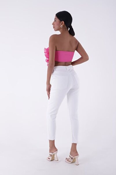 nutika Denim Trousers with Slits at the Legs