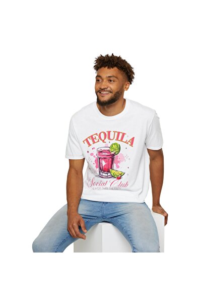 Tubinyoo تي شيرت كبير الحجم مطبوع عليه تيكيلا للجنسين