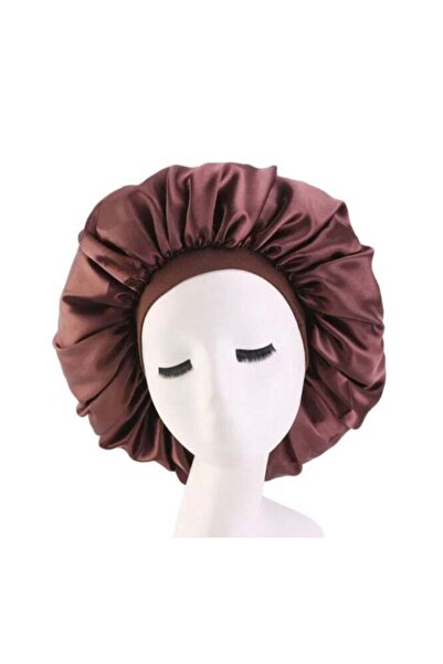 Best Ladies قبعة نوم ناعمة من الساتان للنساء والفتيات - بني