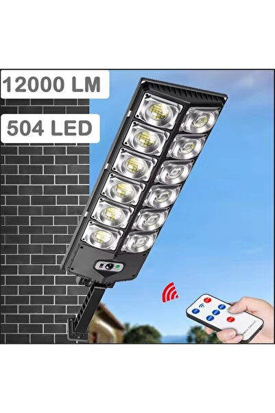 Mighty SOLAR 12000 LÜMEN 504 LED HAREKET SENSÖRLÜ KUMANDALI BAHÇE SOKAK GARAJ...