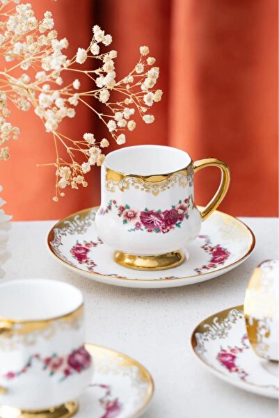 ACAR Osiris 6-Person Porcelain Coffee Cup Set Pattern2 6806