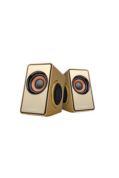 Datazone DZ‑T007 Gold Mini USB Computer Speakers – Portable, Colorful Design, Deep Bass