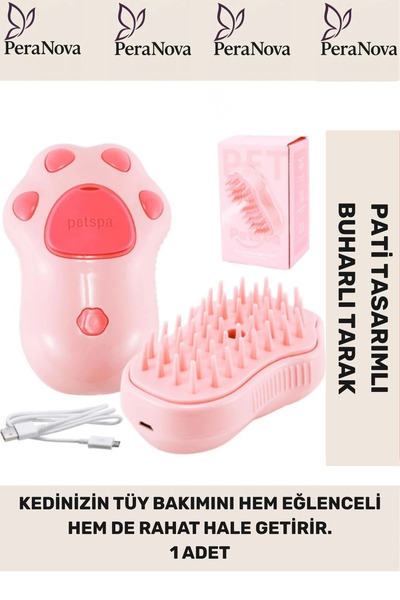 PeraNova Premium Feather Care Steam Comb with Silicone Water Reservoir and Refillable Paw Design