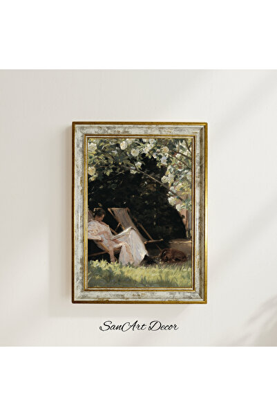 Sanart Vintage Çerçeveli Tablo, 3 Parça Çerçeveli Tablo, Çerçeveli Yağlı Boya Tablo Seti, Retro Tablolar
