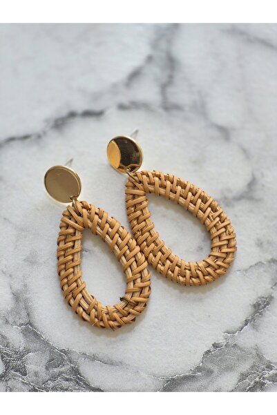 shop Kadın Bohem Hasır Örgü Küpe