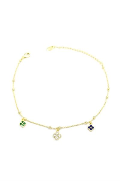 PRATİKOBA Vc Clover Anklet - Gold