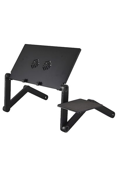 HAWIRE Suport laptop metalic cu 3 picioare pliabile, Stand multifunctional, Dubla racire, Mouse Pad