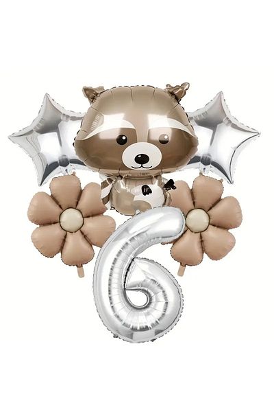 CANSIN Birthday Decoration Raccoon Foil Balloon Set