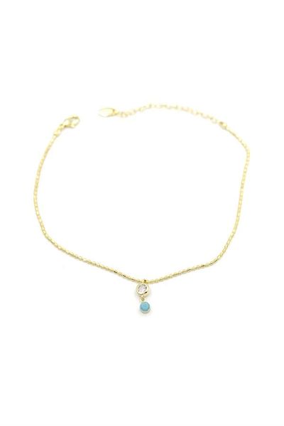 PRATİKOBA Stoned Anklet - Gold