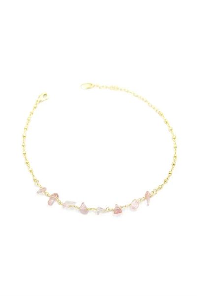 PRATİKOBA Natural Stone Anklet - Gold