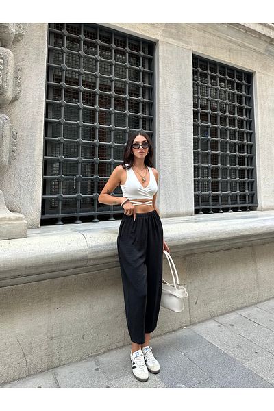 FEWTİNT Women's High Waist, Side Pockets, Carrot Pants.