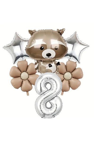 CANSIN Birthday Decoration Raccoon Foil Balloon Set