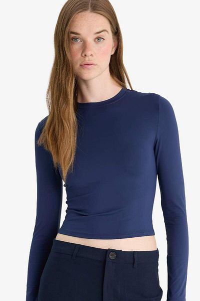 DeFacto New Season Fitted Crew Neck Long Sleeve T-Shirt