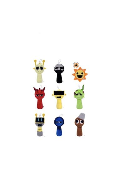 MASHASHOP Set 9 Plush Mascots, Sprunki, MASHASHOP, Multicolor, 25 cm - 30 cm