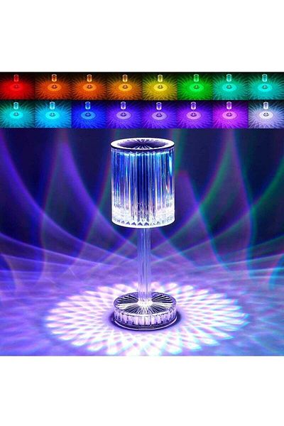 Generic Prime LED Crystal Diamond Table lamp Dimmable 16 Colors RGB Remote Control USB Charging ,Modern Ho