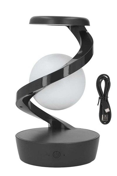 Generic TIGER Modern Spiral Bedside Lamp with Innovative 3D Visual Levitation Ball LED Light, Stylish Night
