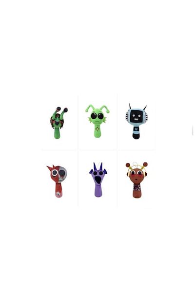 MASHASHOP Set 6 Plush Toys, Sprunki, MASHASHOP, 25 cm - 30 cm