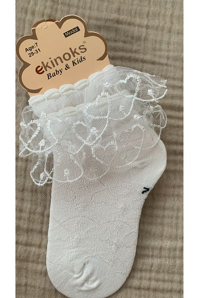 Ekinoks Children's Tulle Accessory Detailed Socket School Socks