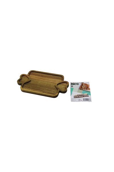 Light up Acacia Rectangular 3 Compartments = 2 in 1 Heart Handle - Compartment + 1 Wooden Bamboo Serving Presentation Tray - Board 2