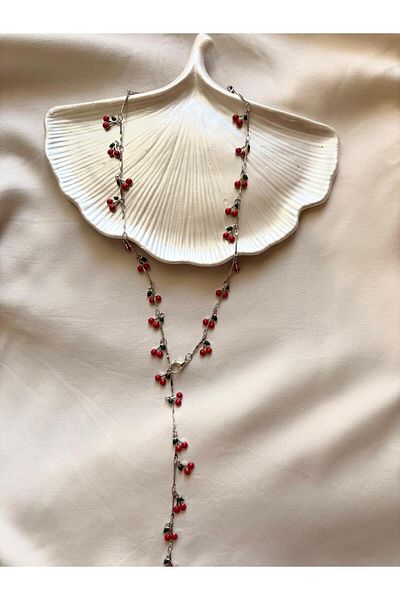 DEFORA Gold Red Cherry Model Y Necklace