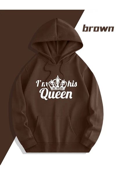 macklin Dear Couple Combination King Quenn Design Hooded Brown 3-Thread Sweatshirt Set of 2