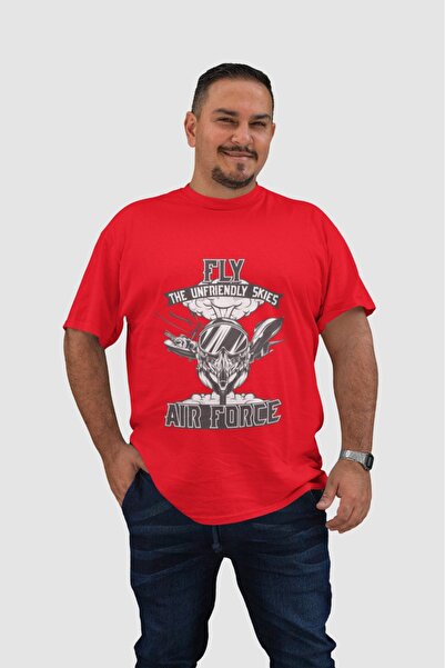 ArtYus Men's Fly Air Force Byz Transfer Printed Round Neck Short Sleeve Tee