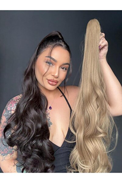 Suzan Peruk Küllü Sarı Tokalı Mandallı Postiş At kuyruğu Ekstra uzun SERİ SAÇ...