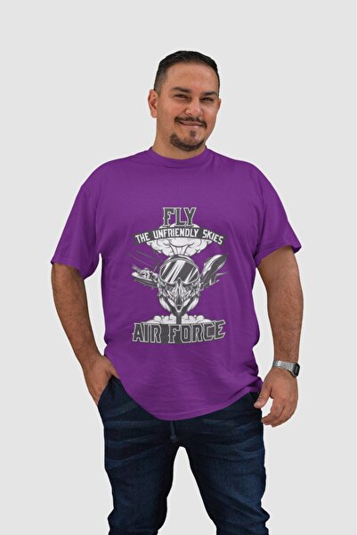 ArtYus TRIOC BĂRBAȚI FLY AIR FORCE BYZ TRANSFER PRINTED CU Gât rotund și mâne...