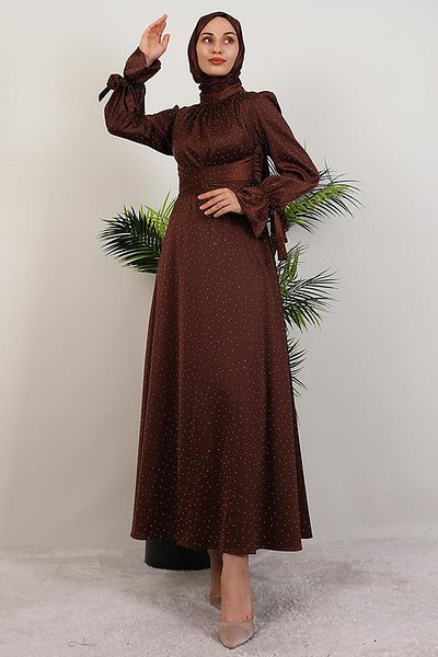 GİYZAMİLA Rochie Saliha din satin maro