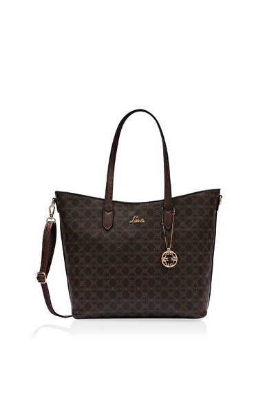 Lavie حقيبة توت هايلون النسائية أحادية الطباعة (بنية)