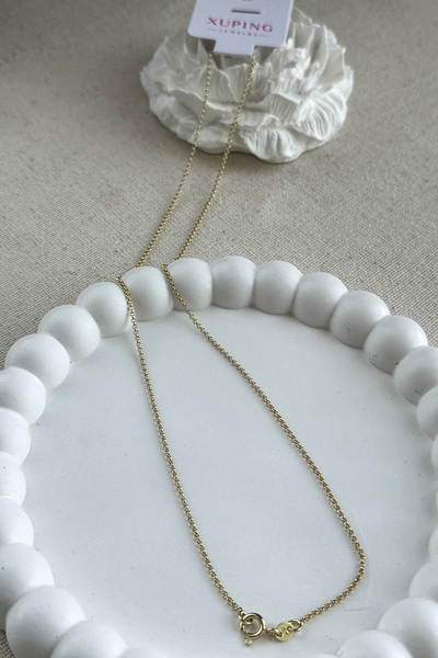 Modacaprea Xuping 14K İnce Zincir Kolye 45 cm | Altın Renkli Kararmaz Kadın T...