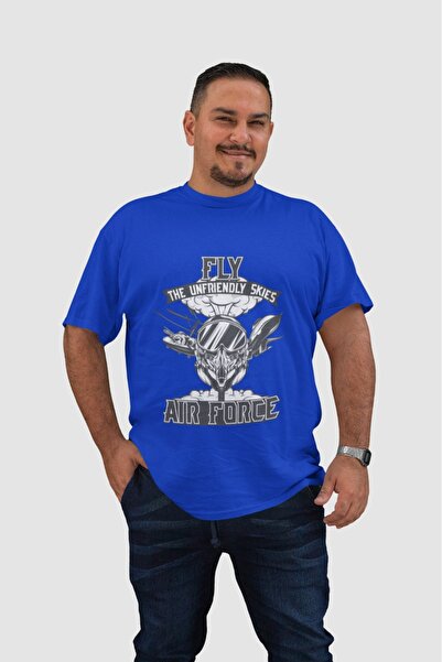 ArtYus TRIOC BĂRBAȚI FLY AIR FORCE BYZ TRANSFER PRINTED CU Gât rotund și mâne...