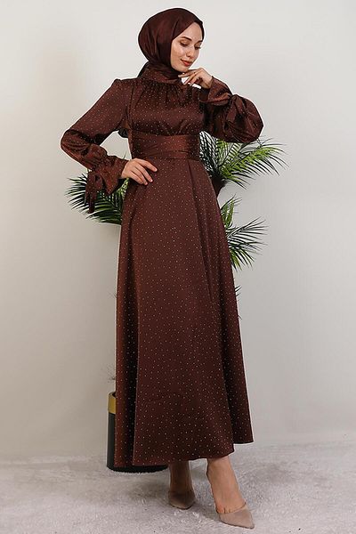 GİYZAMİLA Rochie Saliha din satin maro