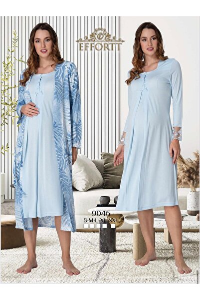 EM&FA TEKSTİL Hamile Lohusa Sabahlıklı Gecelik Takımı