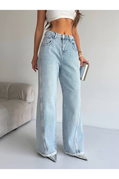 DENİKK TREND YÜKSEK BEL GENİŞ PAÇA JEAN DENİM PALAZZO PANTOLON-HİGH RİSE WİDE LEG JEAN