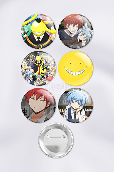 Assassination Classroom Ansatsu Kyoushitsu Bag Ornament Badge Pin Button Badge Set (6PCS)